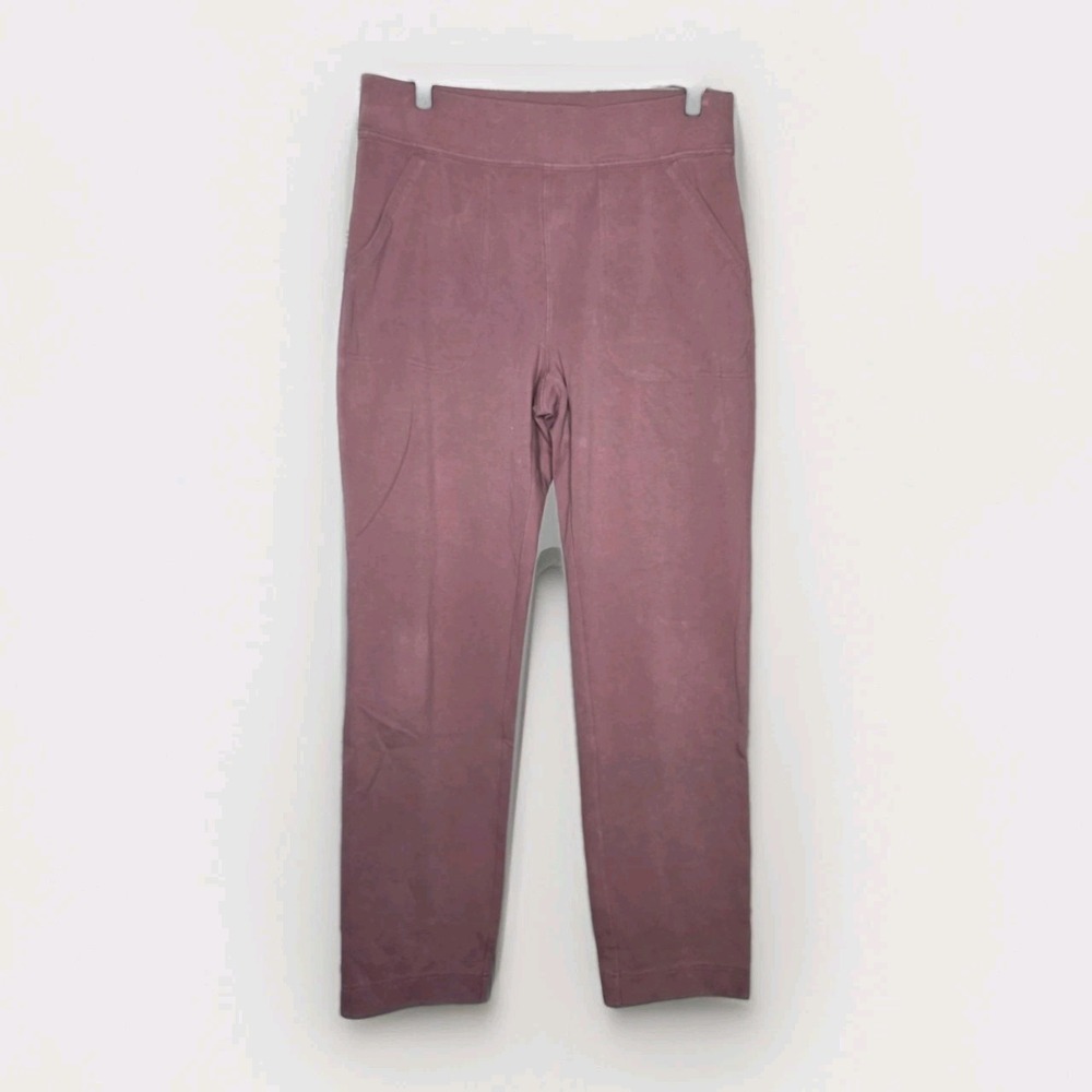 Duluth Trading NoGA Natura Mauve Pink Cotton Knit Slim Leg Pull-on Pants Sz mx29